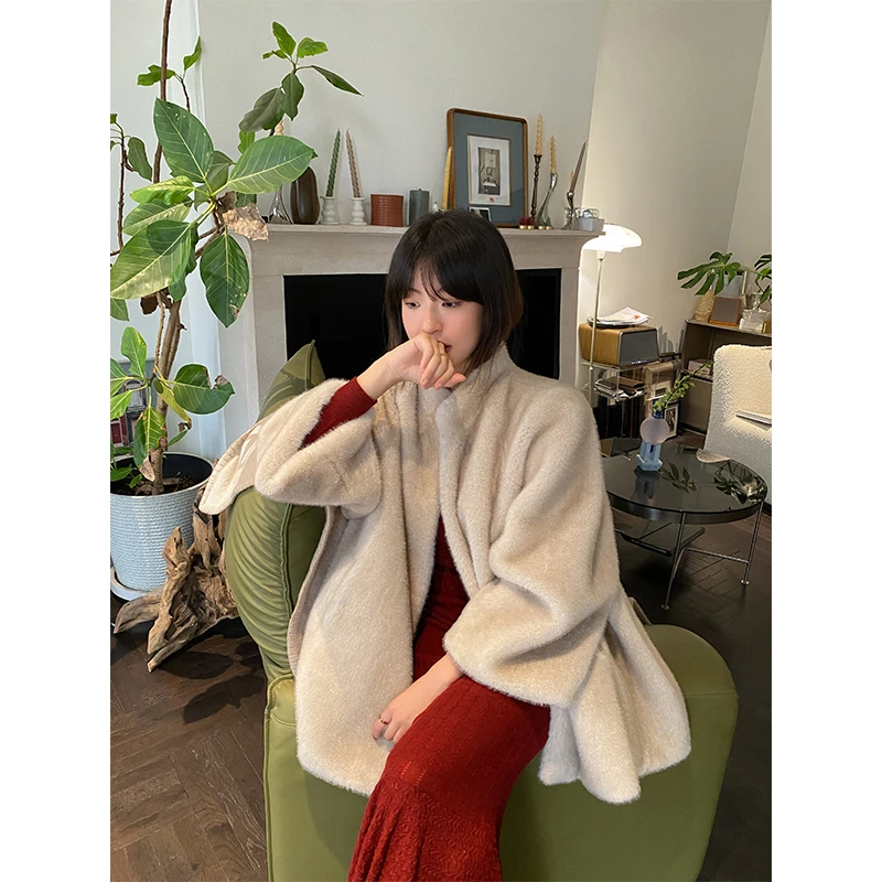 ADA MISS中古老钱风小立领环保加厚保暖宽松外套女冬新款