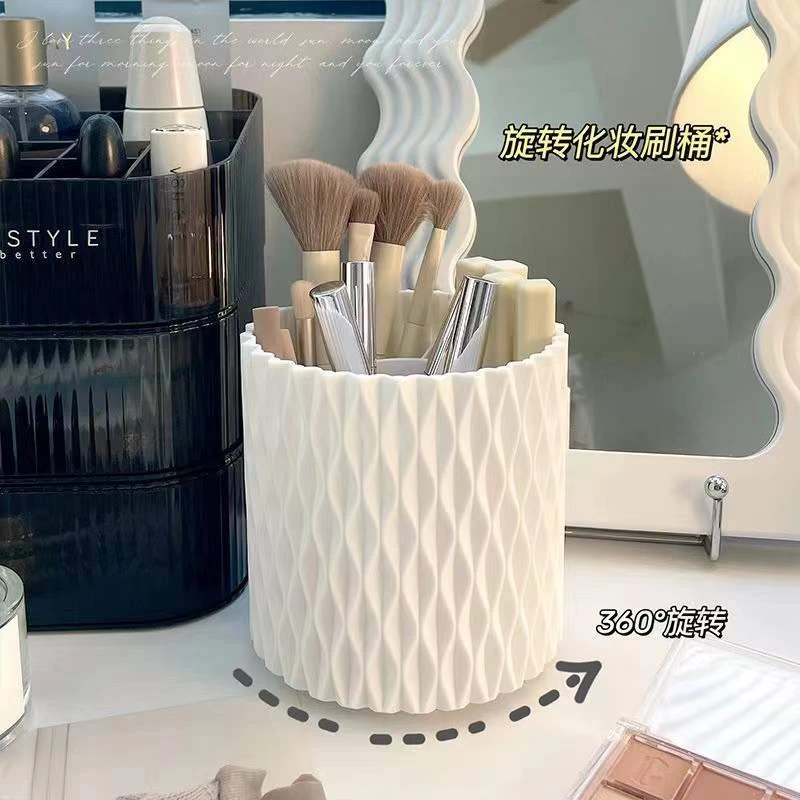 化妆刷收纳桶多功能多格收纳新奇家用好物高颜值旋转北欧笔筒T