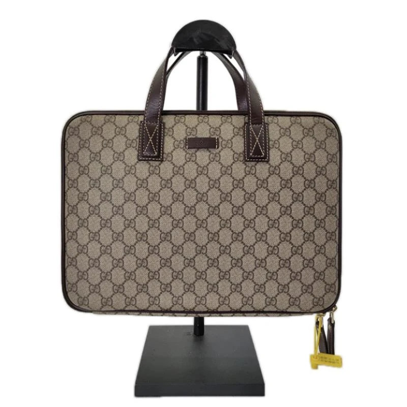 /99新 GUCCI/古驰 古驰老花公文手提包/