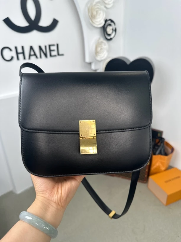 95新 Celine/思琳 黑金box豆腐包
