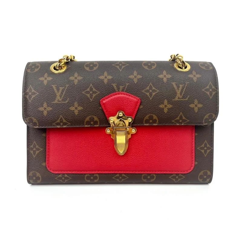 99新  LouisVuitton/路易威登 98新lv红色维多利亚单肩包-K148