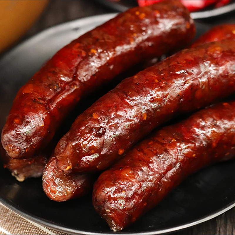 手工腊肠风干腊味肠纯纯猪肉罐装四川麻辣味川味五香味腊肉肠衣
