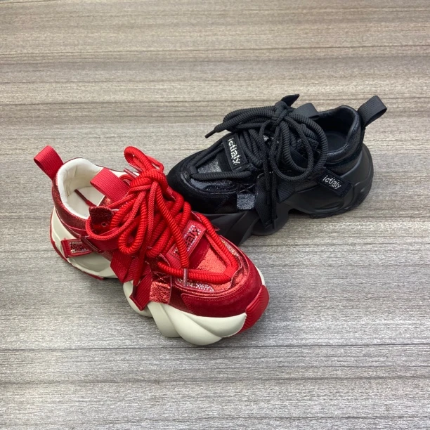 2023年新款小个子厚底增高水钻老爹鞋时尚百搭松糕底休闲鞋 99-16