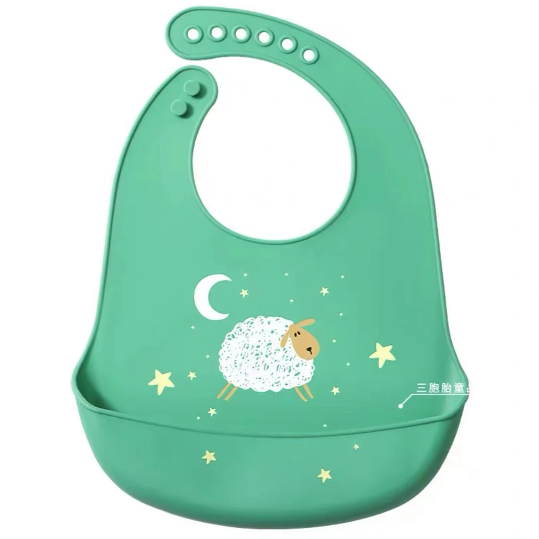 宝斯迈宝宝吃饭围兜婴儿防水围嘴食饭兜男女硅胶超软防脏神器携带