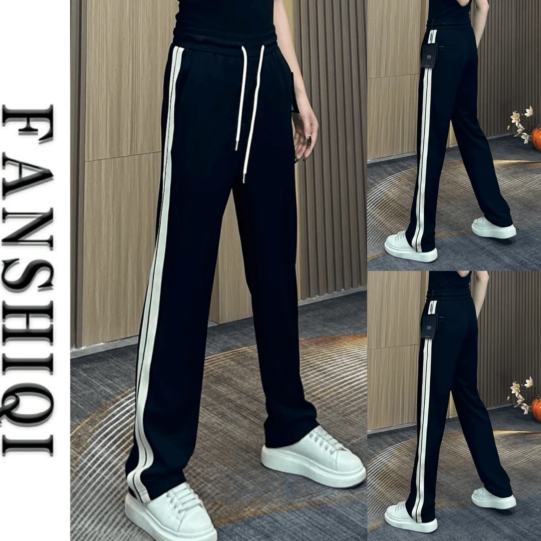 2024夏季男士新款轻薄冰丝垂感直筒休闲裤宽松百搭商务休闲裤