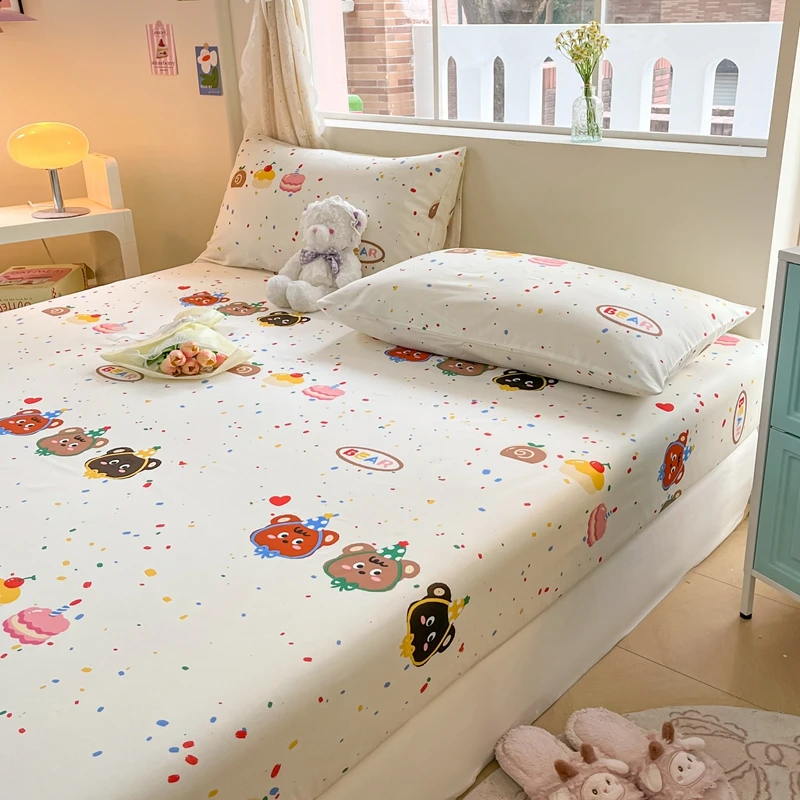 纯棉床笠单件100全棉席梦思床垫保护罩防尘床罩全包床单单人枕套