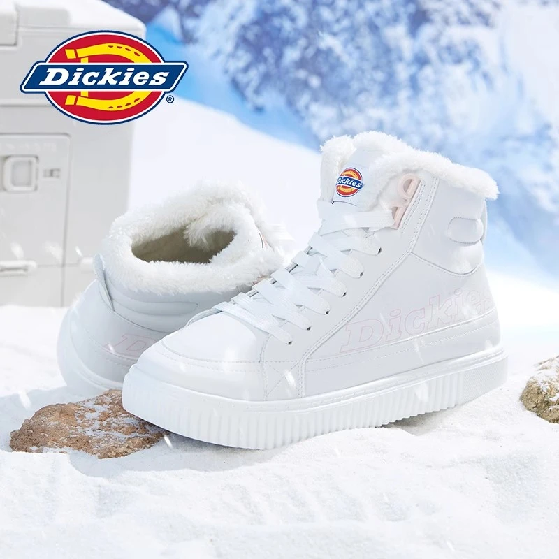 Dickies雪地靴女款2023新款休闲高帮鞋女鞋冬季加绒加厚保暖棉鞋