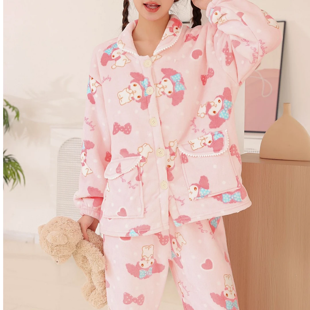 花花/3882/新款冬季雪糕绒家居服柔软卡通保暖睡衣套装【严选】