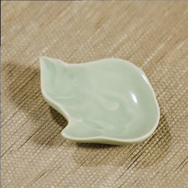 【微瑕】耀州窑天青釉雕刻蘸料碟陶瓷复古精美青瓷醋碟6cm