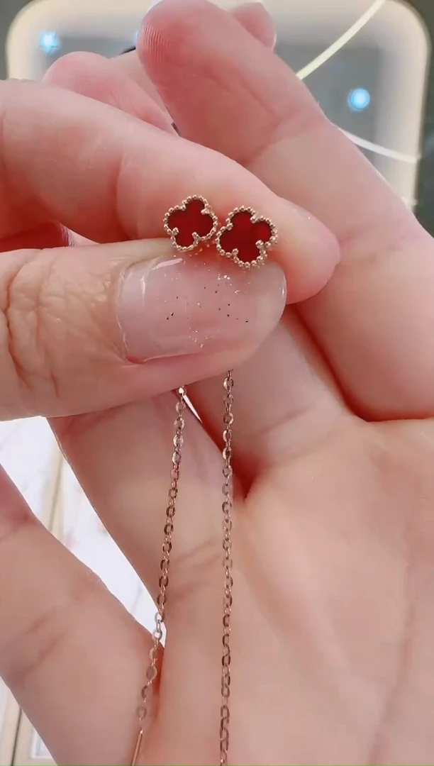 【闪购商品】玛瑙/玉髓耳饰18K金镶嵌18K金耳饰