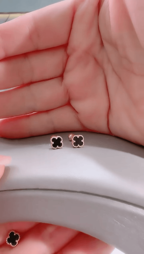【闪购商品】玛瑙/玉髓耳饰18K金镶嵌18K金耳饰6mm