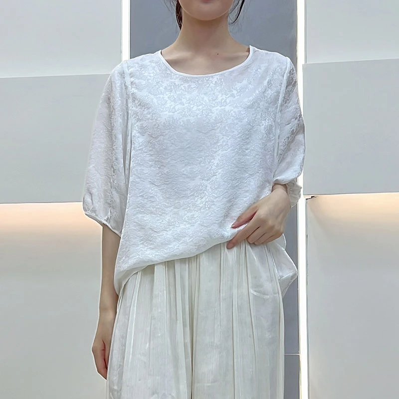【018】100%重磅桑蚕丝百搭宽松衬衫设计感气质5003小玫瑰