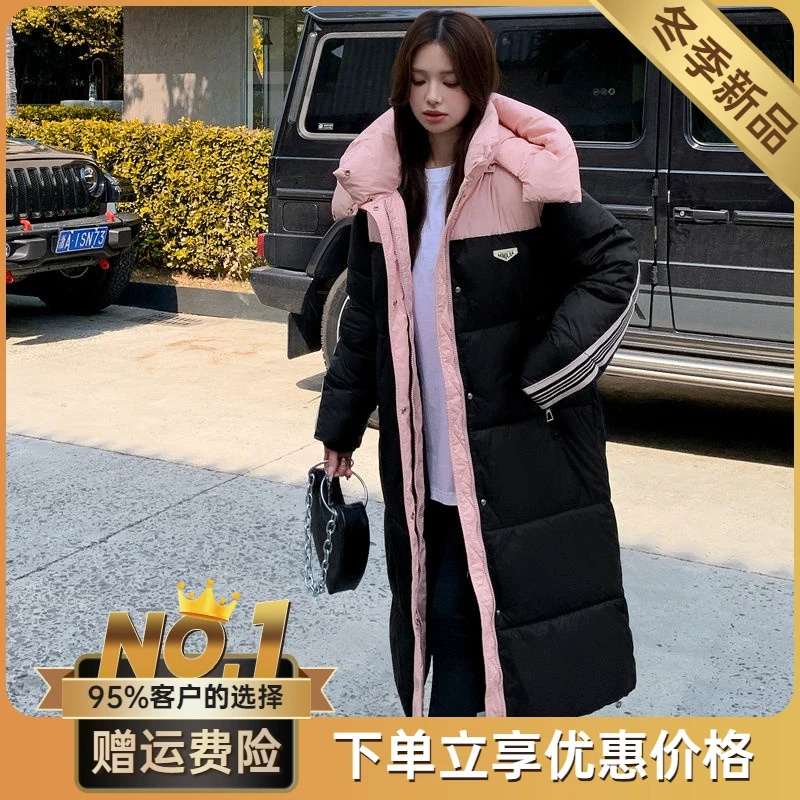 爆款羽绒服2023新款服女中长款过膝加厚女士女遮肚子显瘦时尚潮