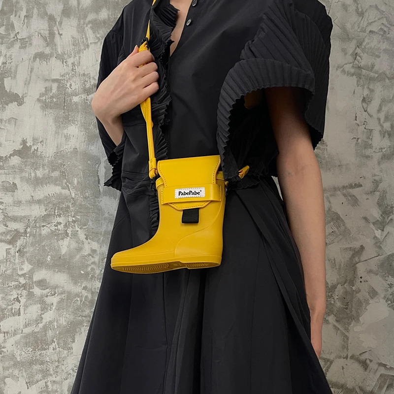 现货pabepabe雨靴包雨鞋mini单肩斜挎手机包小众 EVENBUYER很会买