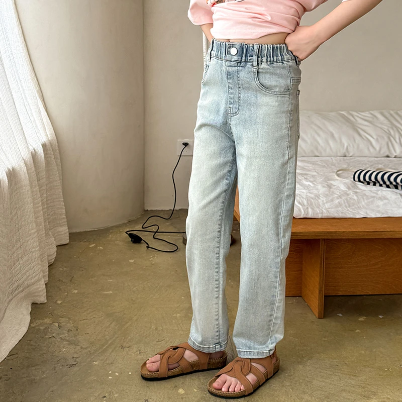 皮皮姐专属女童牛仔裤夏季儿童直筒微宽松百搭休闲裤子潮KZ138