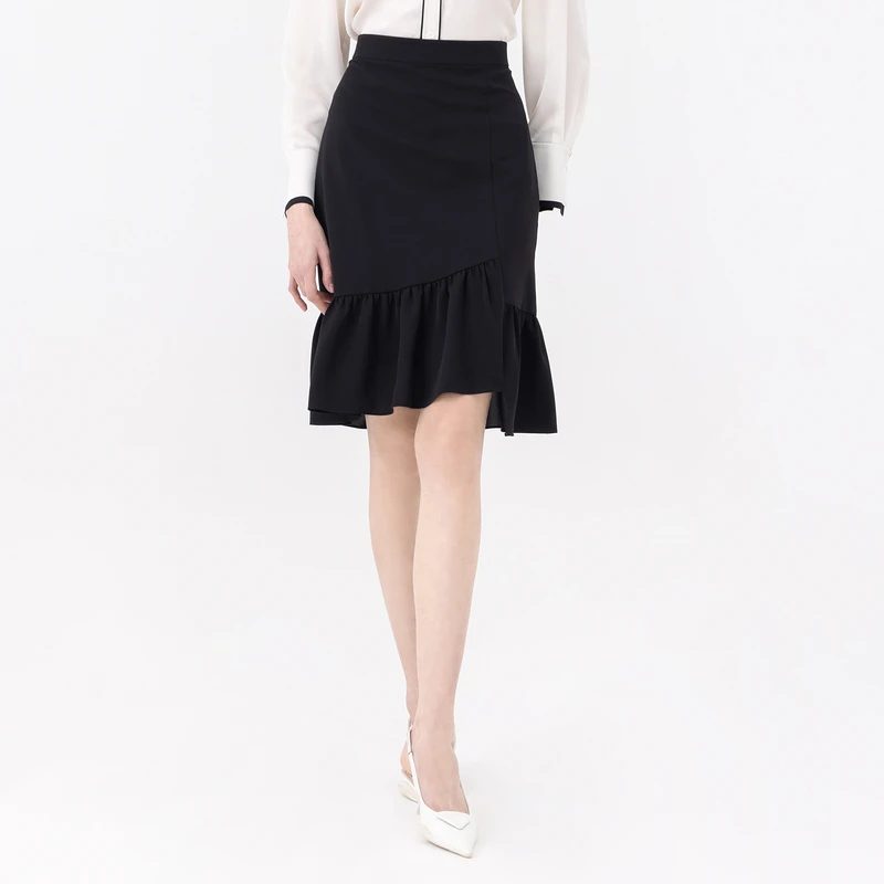 OBEG欧碧倩不对称拼接半身裙夏包臀鱼尾裙单裙50442534