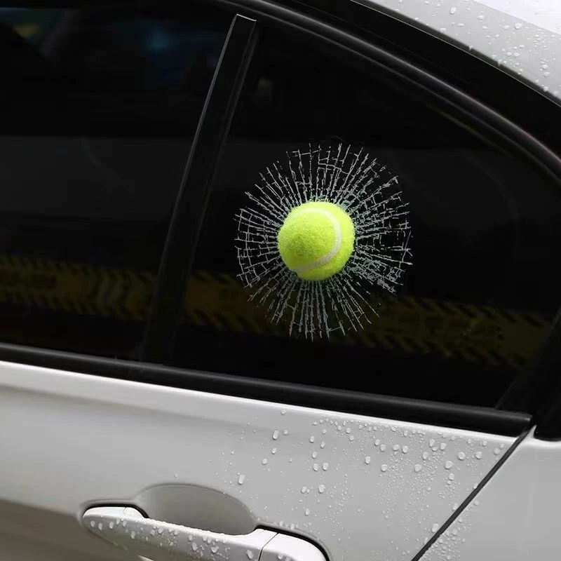 汽车3D立体搞笑装饰贴个性创意车玻璃贴仿真网球棒球高尔夫球车贴