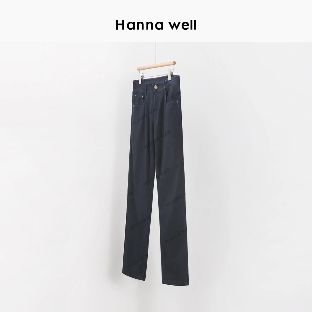 妞子与墩子 男士含桑蚕丝牛仔裤 弹力超柔软薄款直筒裤 KZ4B7575