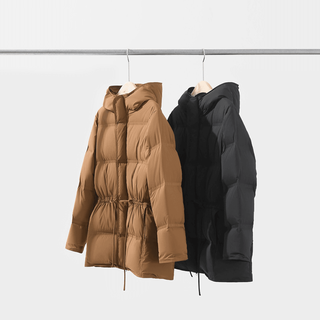 517号【年中福利】不退换！90白鸭绒中长羽绒服 泡芙宽松抽绳YR