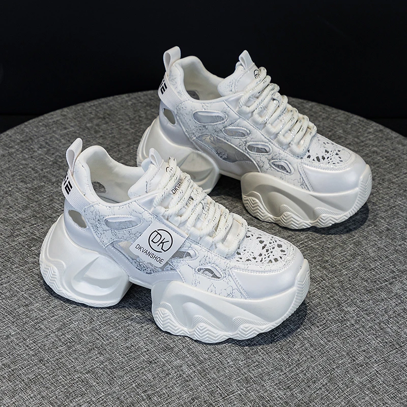 7cm增高厚底老爹凉鞋女2025夏新款时尚百搭透气软底休闲包头凉鞋