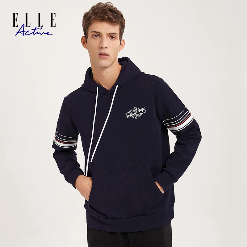 ELLE Active【男】连帽卫衣 运动休闲潮流百搭舒适时尚大方套头男装