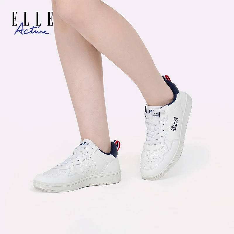 ELLE Active新款夏季休闲鞋时尚厚底低帮板鞋百搭运动女鞋小白鞋