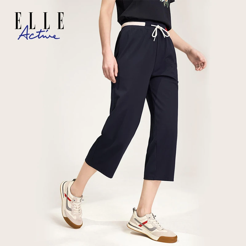 ELLE Active【直筒八分裤】新款休闲裤子女士运动裤时尚夏季透气