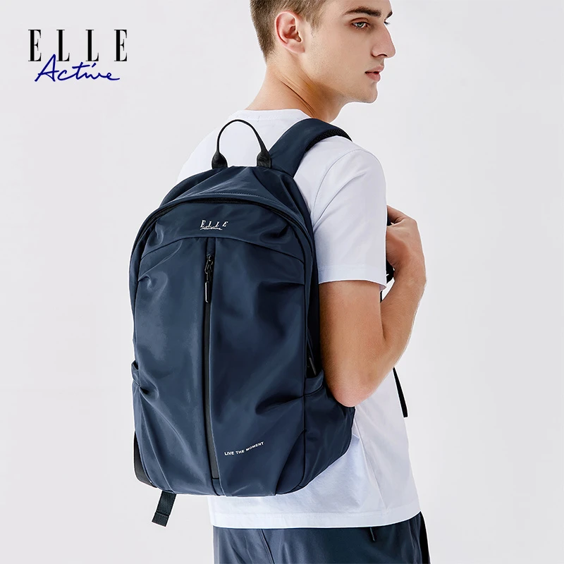 ELLE Active男士商务休闲户外双肩包尼龙面料大容量轻便出游男包