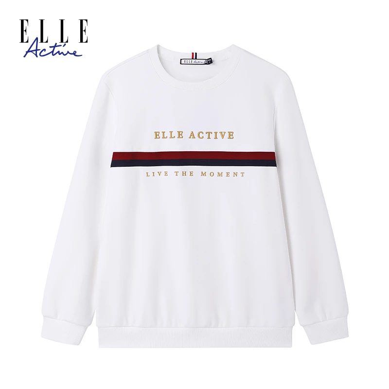 ELLE Active 针织圆领卫衣经典设计保暖舒适宽松潮流百搭男款长袖