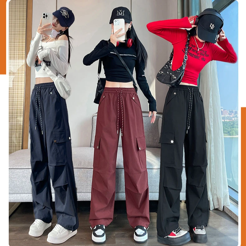 【小个子/长裤】加绒加厚百搭工装裤宽松休闲高腰显瘦秋冬休闲裤