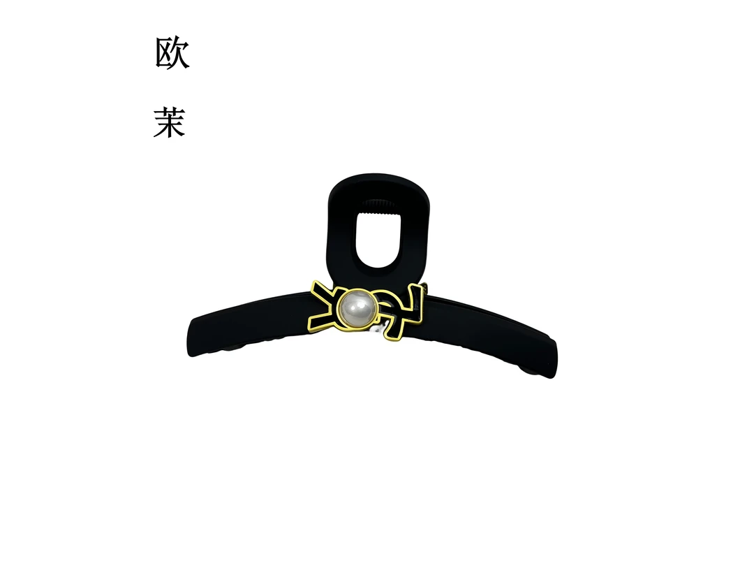 欧茉原创工美高级洋气磨砂黑系列YS黑金色系珠珠时尚大抓夹809