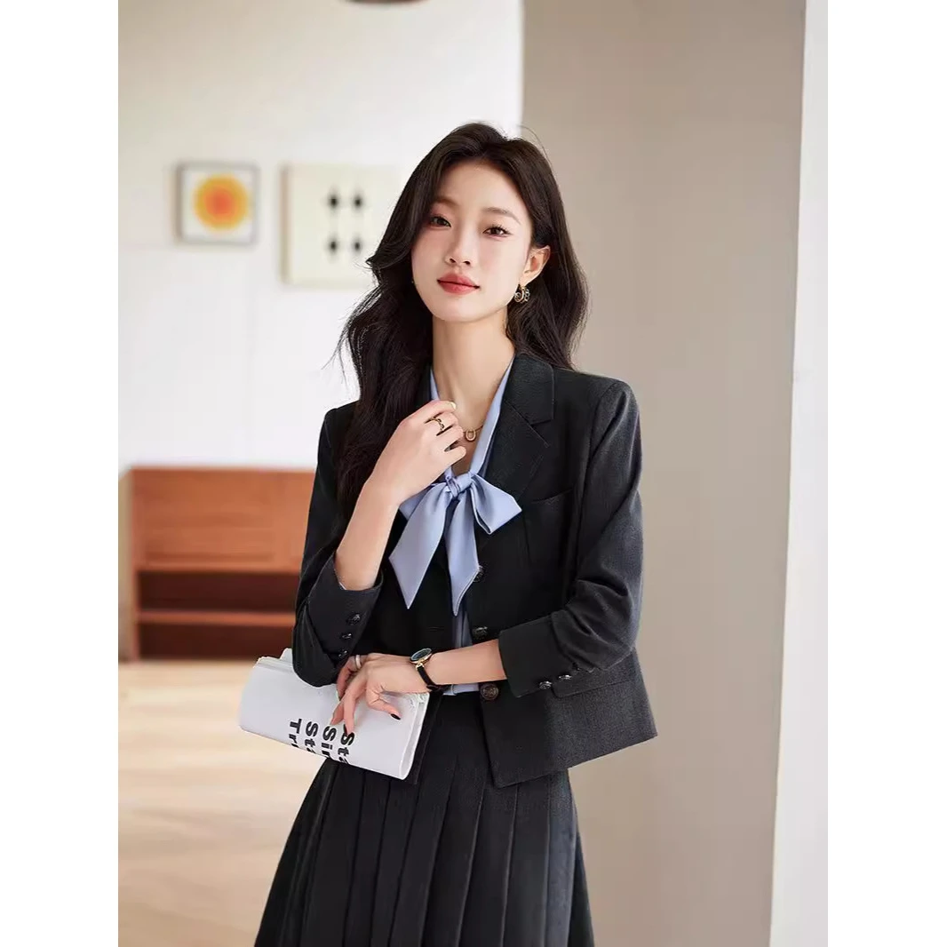 学院风西装套装裙女春秋2025新款高级感气质女神范jk制服西服裙装