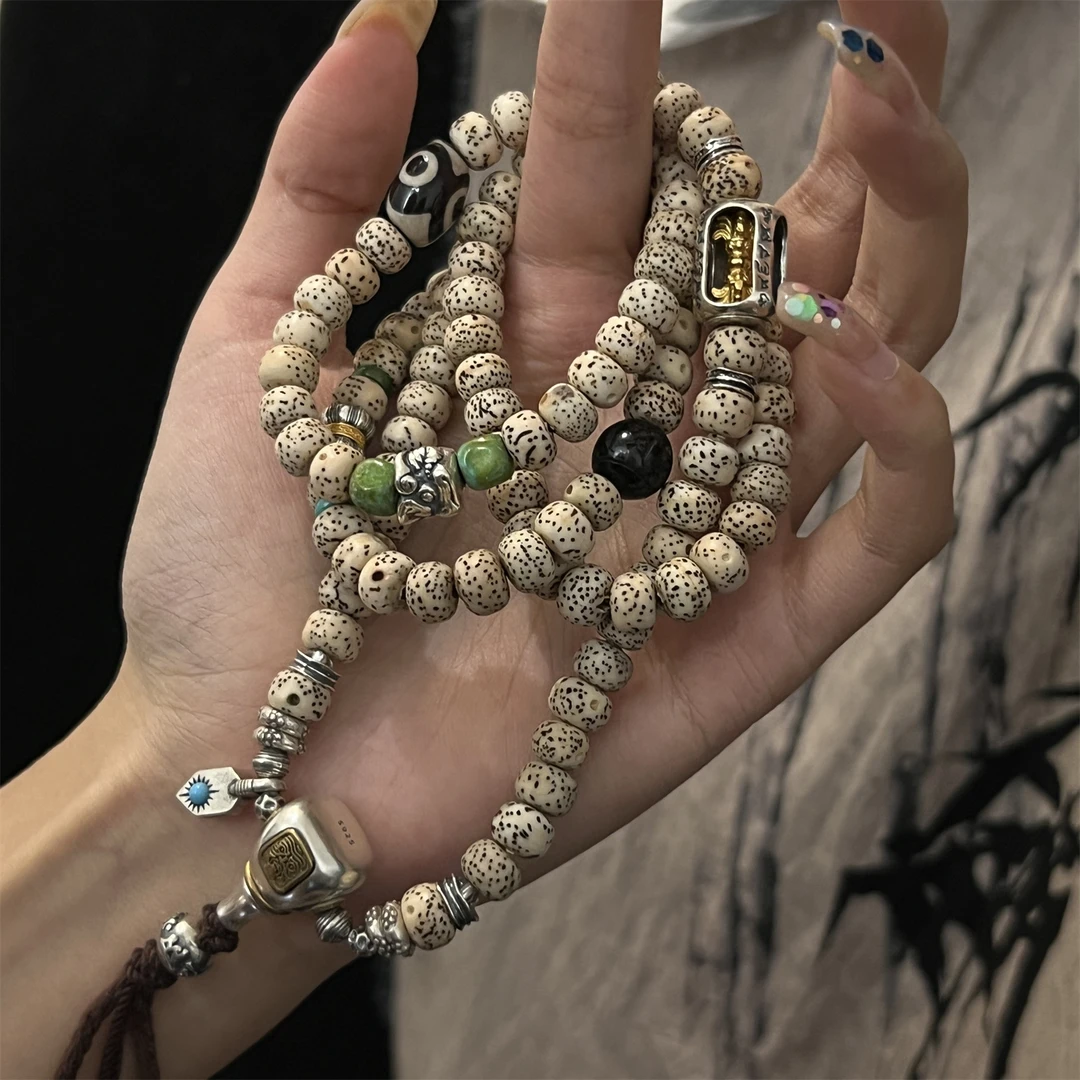 925银银制品 手作浮力星星月亮串珠项链