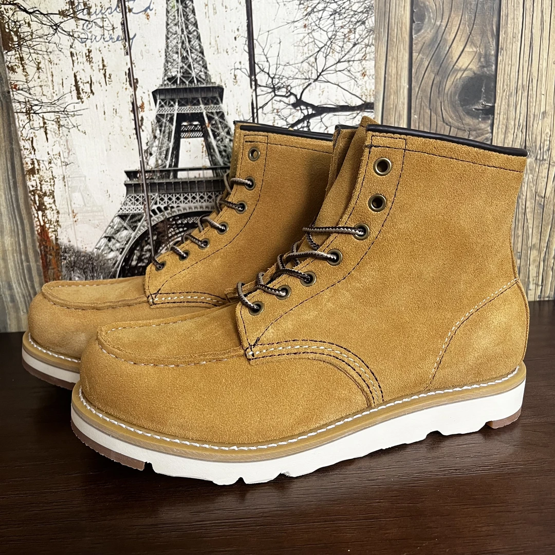 升级版875固特异反毛皮男士做工装靴复古户外头层牛皮男鞋时尚