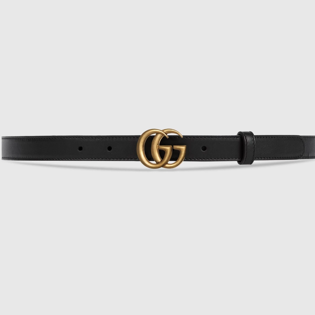 全新未使用 GUCCI/古驰 经典黑色双G皮带 带扣腰带人气爆款
