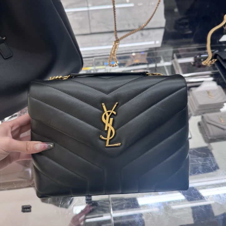 全新未使用 YSL/圣罗兰 Ysl Loulou黑金小号链条包 经典 时尚爆款