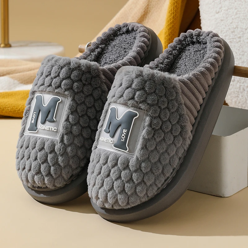 棉拖鞋男款冬季大码室内居家居防滑保暖情侣加绒加厚棉拖鞋女新款