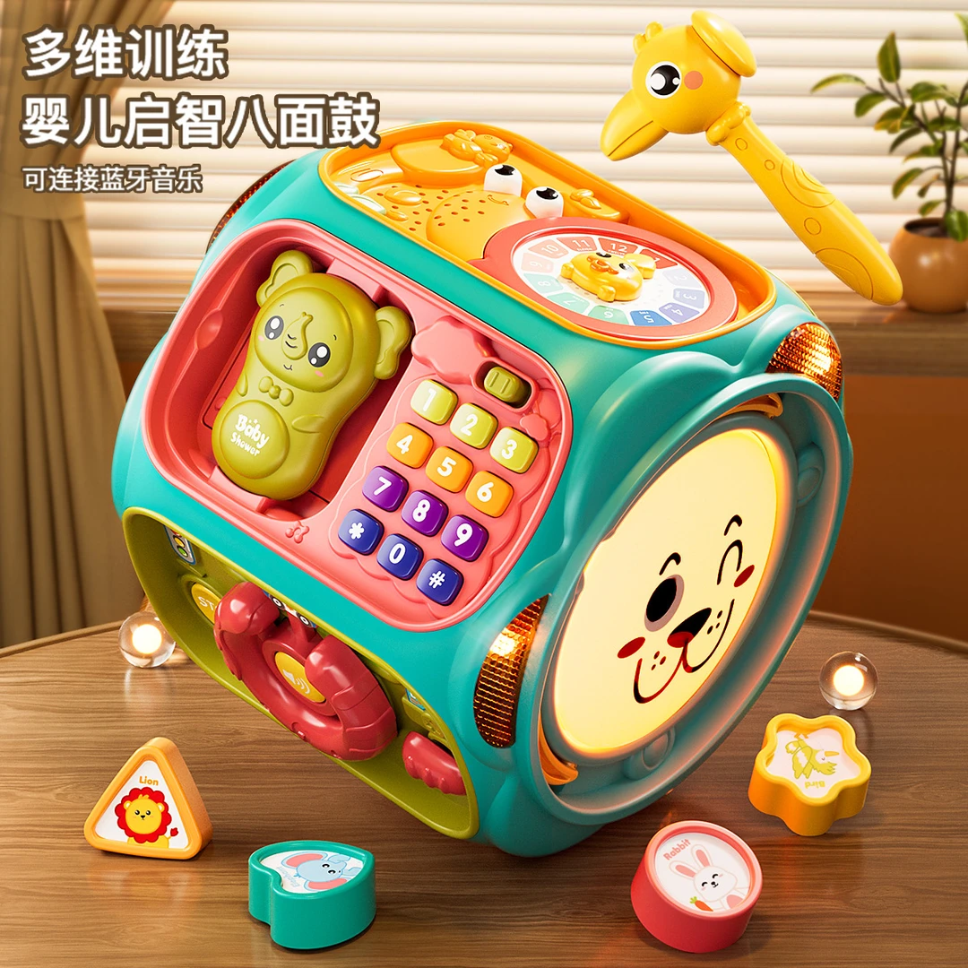 婴儿电动手拍鼓儿童音乐拍拍鼓玩具启蒙益智早教八面鼓宝宝0-3岁