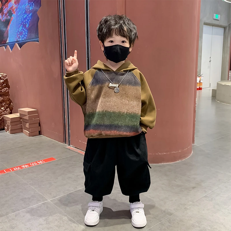 男童秋装套装洋气2025新款儿童休闲运动卫衣套装春秋款痞帅气潮酷