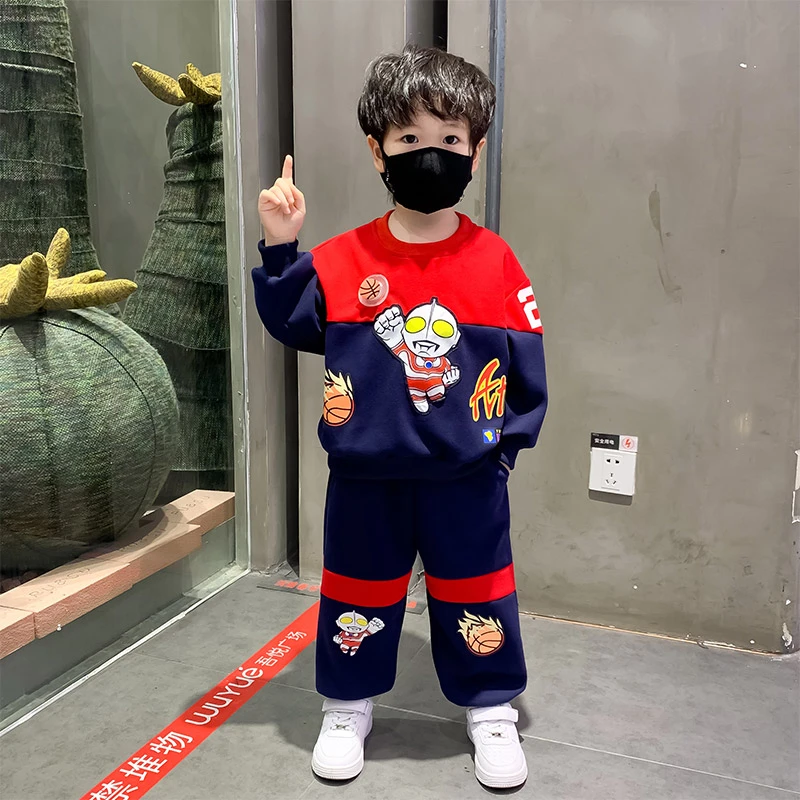 奥特曼男童秋季运动套装2025新款痞帅儿童衣服宝宝春秋卫衣两件套