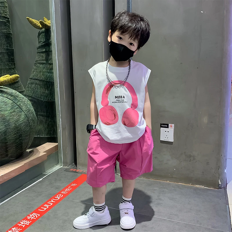 男童夏装背心套装洋气儿童无袖薄衣服2025新款时髦宝宝夏天童装潮