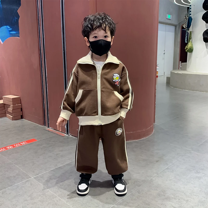 奥特曼男童春秋款运动套装2025新款秋季洋气儿童外套痞帅男孩潮酷