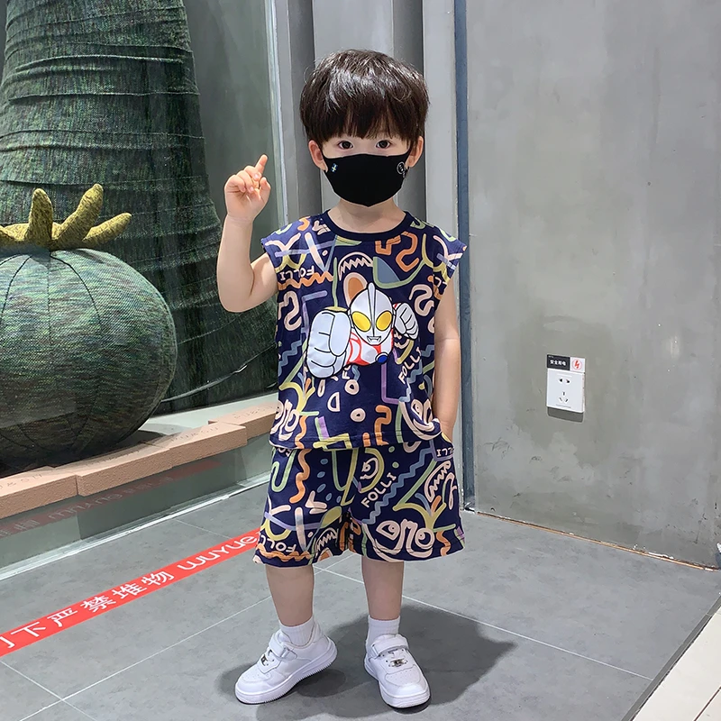 奥特曼男童夏装背心夏季2024新款男孩网红无袖运动儿童酷帅炸街潮