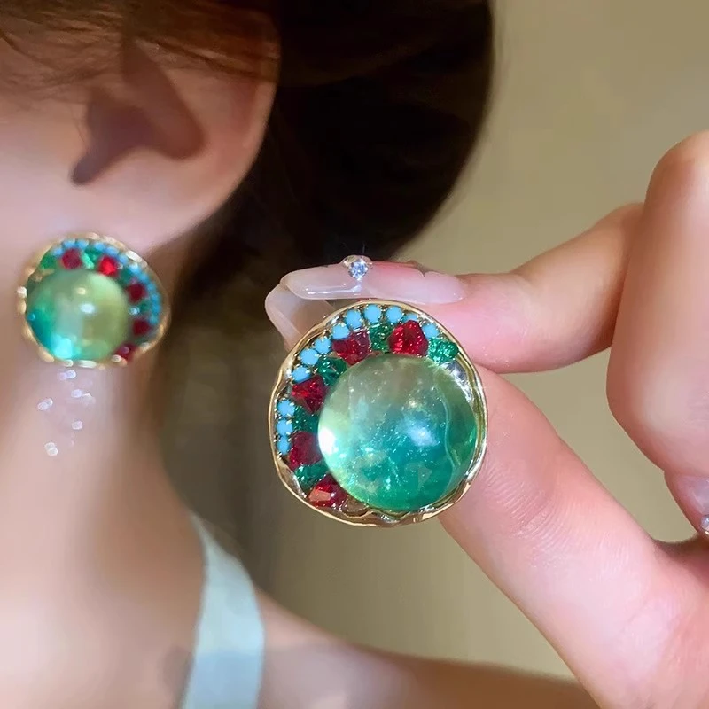 渐变小众独特耳钉女新款夸张大设计感耳环复古火爆款独特耳饰4496