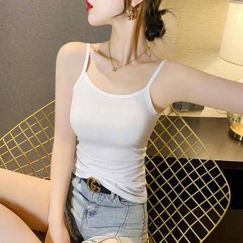 JS纯色吊带背心女内搭夏外穿美背打底衫设计感运动无袖百搭上衣A1