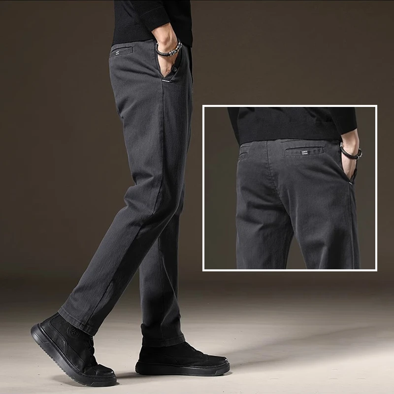 2025春夏款黑色长裤子男士休闲裤宽松直筒春季休闲裤男秋冬款