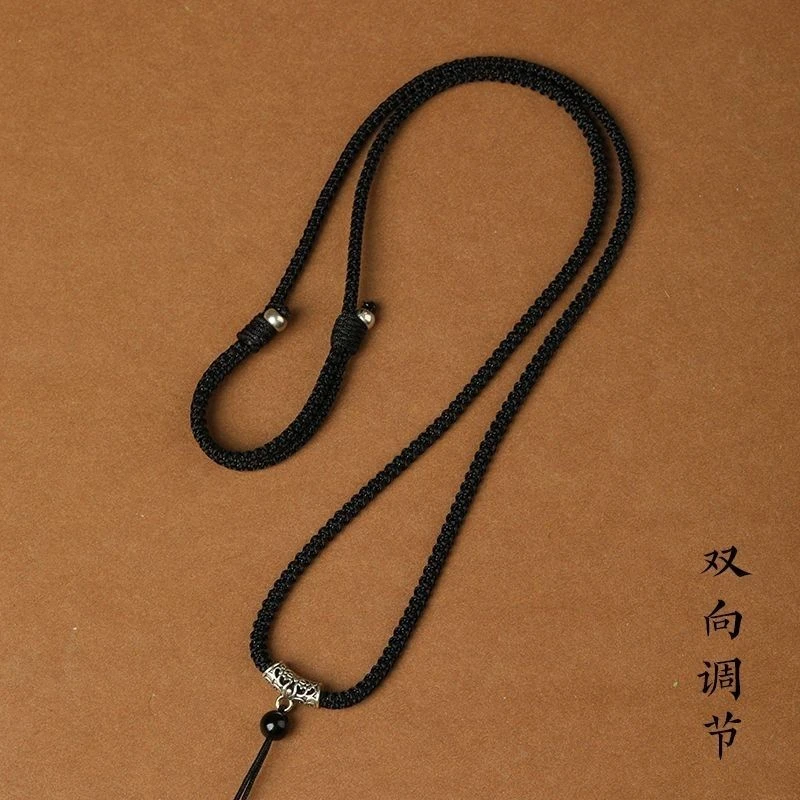 非金属布艺吊坠 简约手工编织吊坠挂绳可调节挂脖项链挂件小弯管