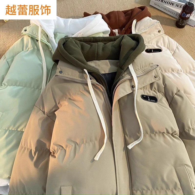 冬季加厚棉服新款开衫拉链外套设计感韩版洋气上衣假两件女装棉服