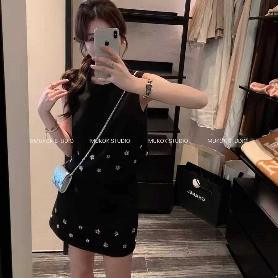 高级感手工花珠上衣A版半身裙短裙小香风套装