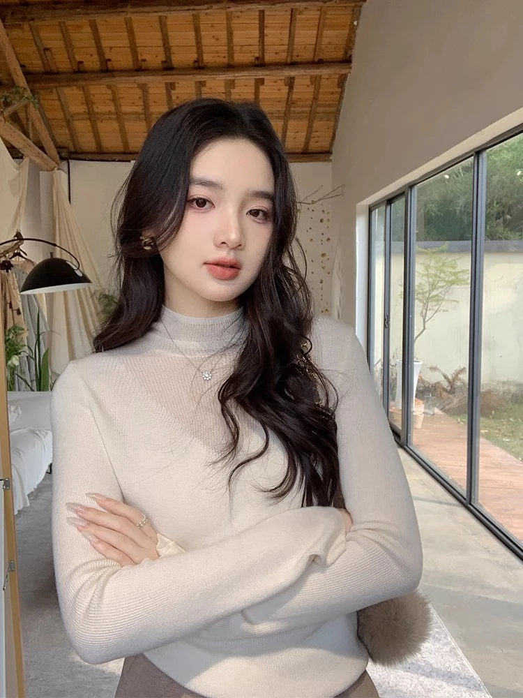 花栗鼠小姐  小心机打底/优貭羊毛混纺 半透氛围感5色